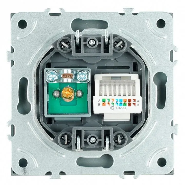 ТВ-розетка и розетка Ethernet RJ-45 без рамки Stekker Эмили 49924