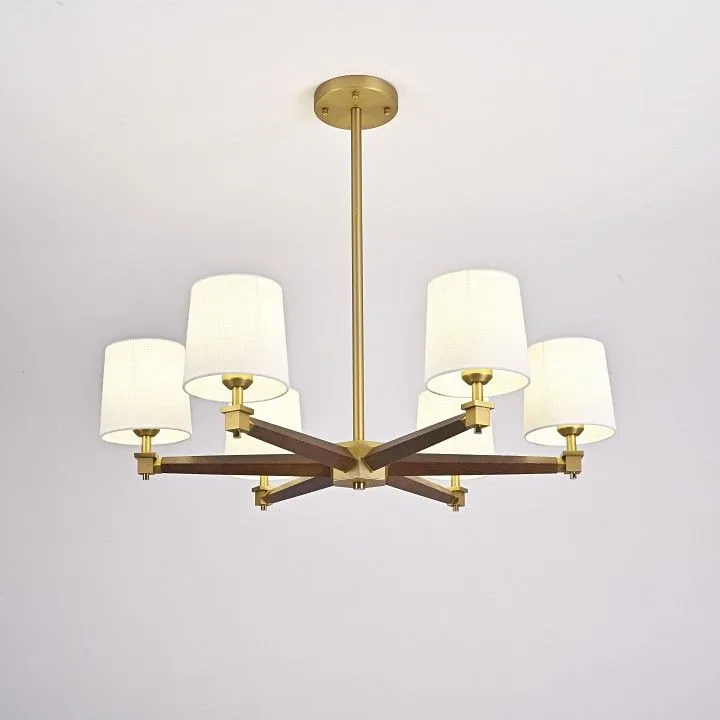 Люстра на штанге Imperiumloft Jorgenson White/Dark wood STAVRA01
