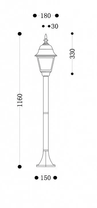 Наземный высокий светильник Maytoni Outdoor Abbey Road O003FL-01B