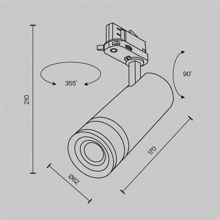 Светильник на штанге Maytoni Technical Фокус Зум TR198-3-20W2.7K-Z-W