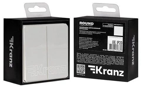 Выключатель для жалюзи без рамки Kranz ROUND KR-78-0711-1