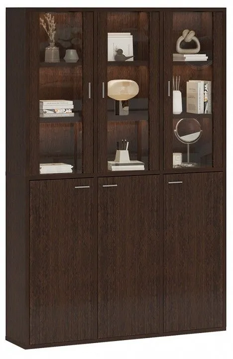 Шкаф-витрина Merdes Домино СУ(ш3в2)+3ФГ+3ФС В венге Шкаф-витрина Merdes Домино СУ(ш3в2)+3ФГ+3ФС В венге