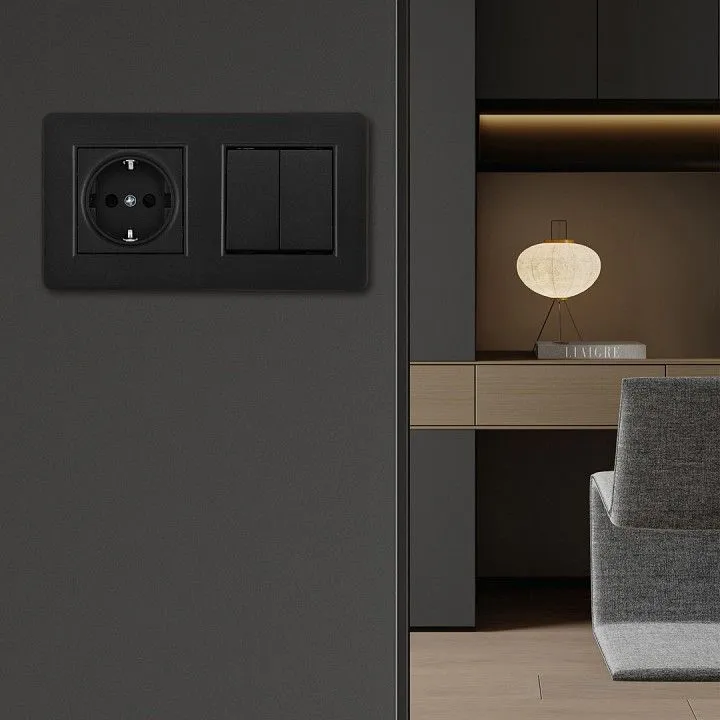 Блок с выключателями двухклавишными Arte Milano SET16-2 SET16-2-40-1-30-2 black