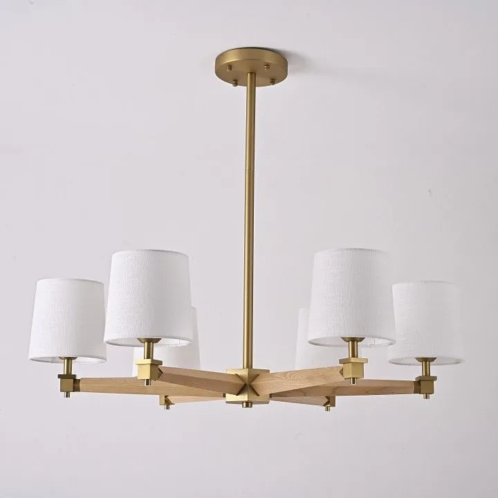 Люстра на штанге Imperiumloft Jorgenson White/Light wood STAVRA01