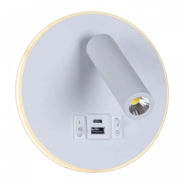 Бра Reluce 86203 86203-9.2-001KT LED12W+USB WT