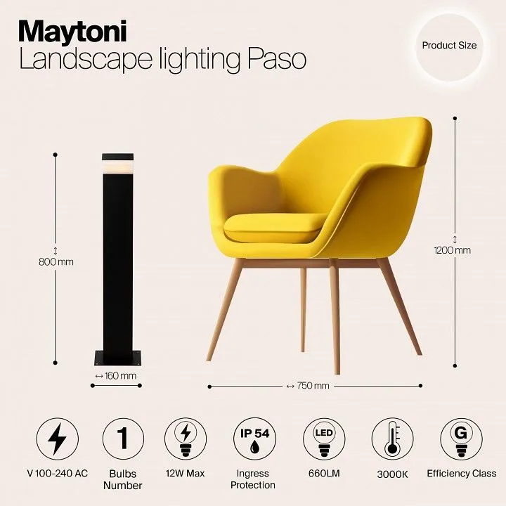 Наземный низкий светильник Maytoni Outdoor Шаг O595FL-L12B3K