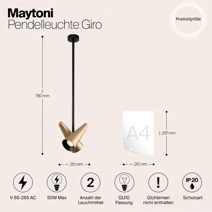 Светильник на штанге Maytoni Круг MOD095PL-02BS
