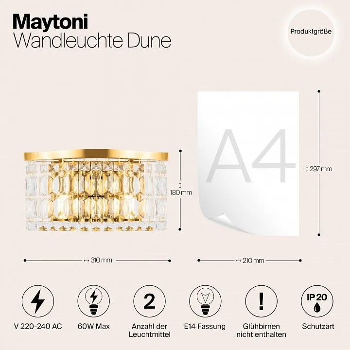 Накладной светильник Maytoni Дюна DIA005WL-02G
