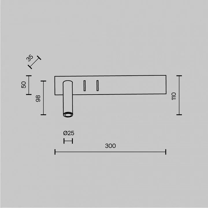 Бра Maytoni Technical Комодо C031WL-L8B3K