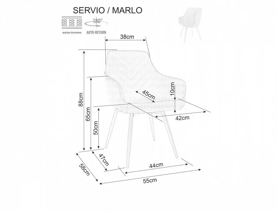 Стул Servio Velvet Bluvel 40
