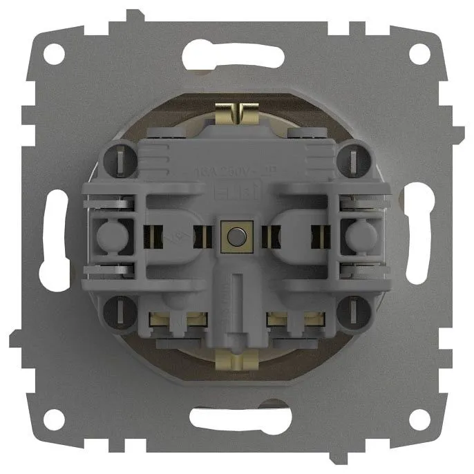 Розетка с заземлением с крышкой, без рамки Elbi Eleсtriс Zena Vega 609-012500-218