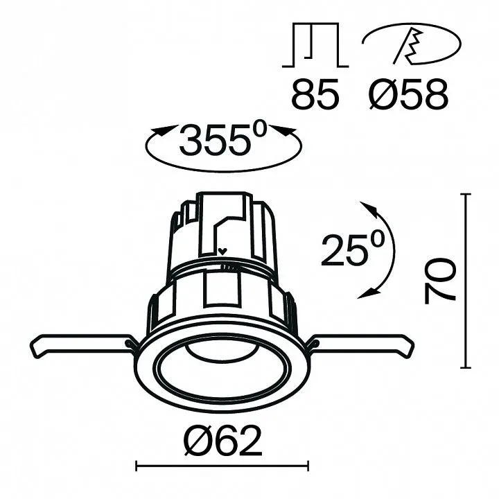 Встраиваемый светильник Maytoni Technical Образ DL057-7W4K-B