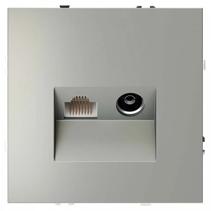 ТВ-розетка и розетка Ethernet RJ-45 без рамки Voltum S70 VLS060705