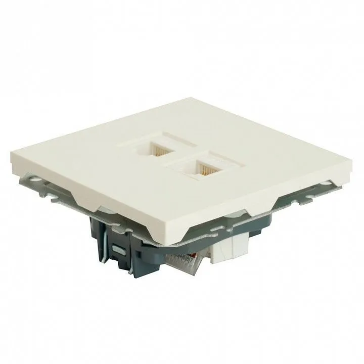 Розетка двойная Ethernet RJ-45 без рамки Stekker Эмили 49874