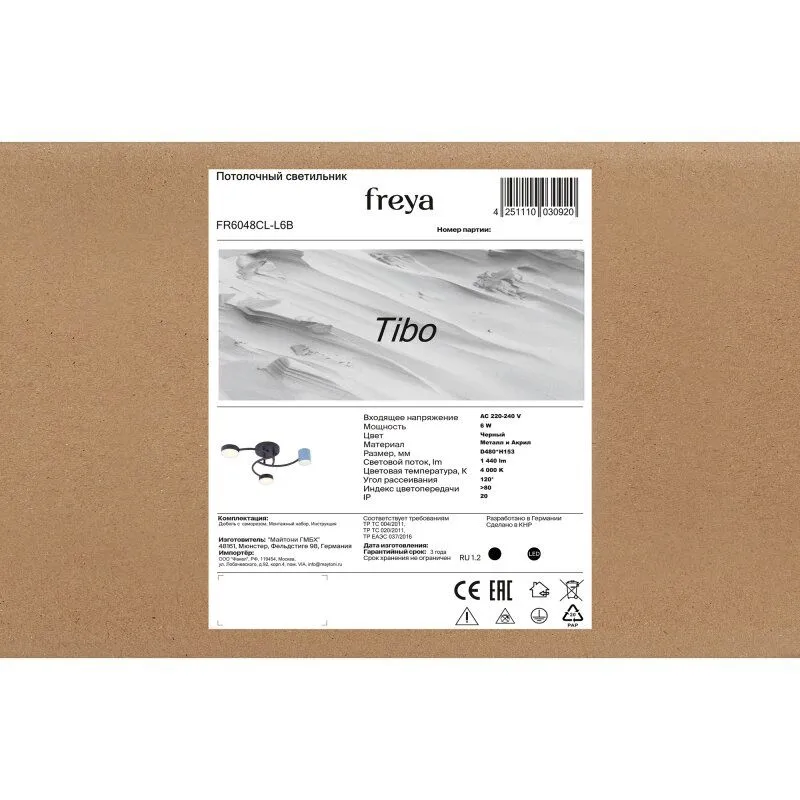 Люстра на штанге Freya Тибо FR6048CL-L6B