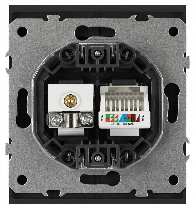 ТВ-розетка и розетка Ethernet RJ-45 без рамки Эра Arktik Б0070498