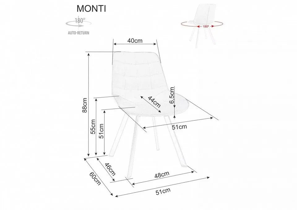 Стул Monti Velvet Bluvel 68