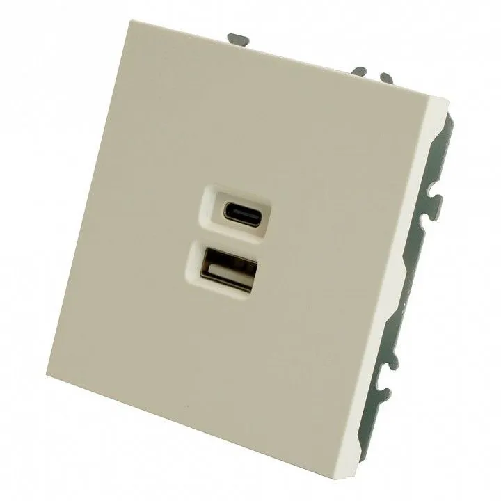 Розетка 2хUSB type A и C без рамки Stekker Эмили 49879