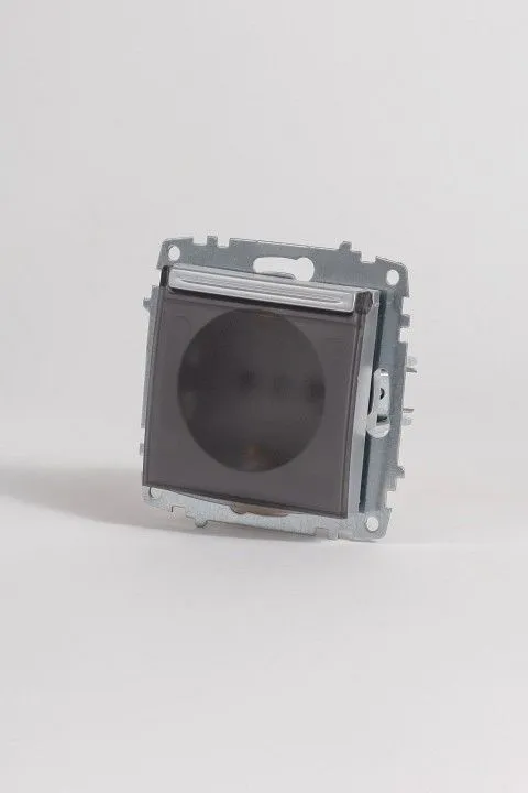 Розетка с заземлением с крышкой, без рамки Elbi Eleсtriс Zena Vega 609-011000-218