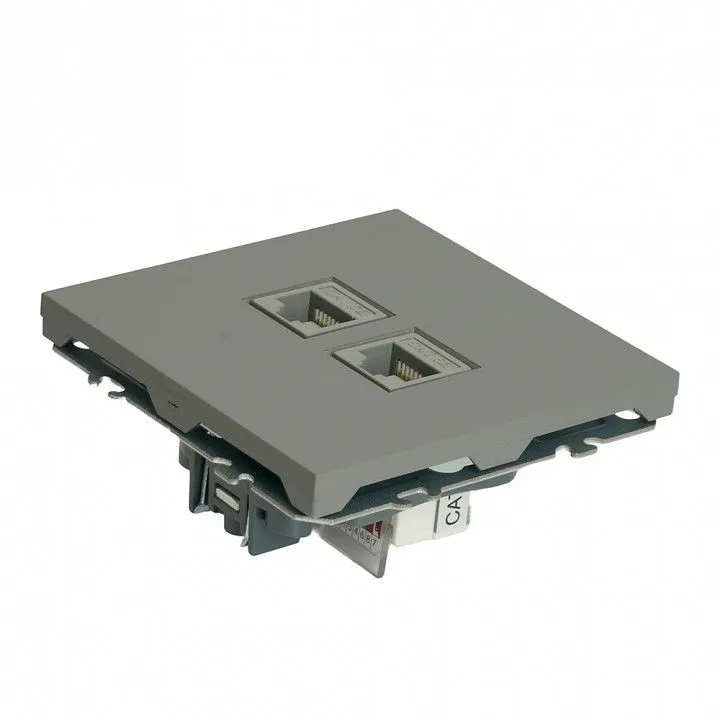 Розетка двойная Ethernet RJ-45 без рамки Stekker Эмили 49952