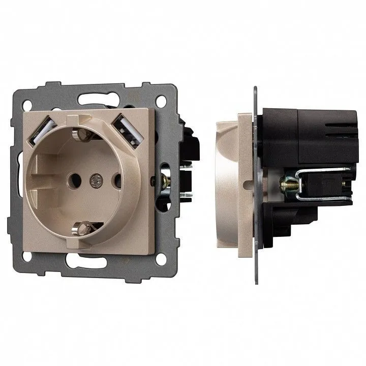 Розетка с заземлением и 2хUSB type A, без рамки Arlight SCT 049821