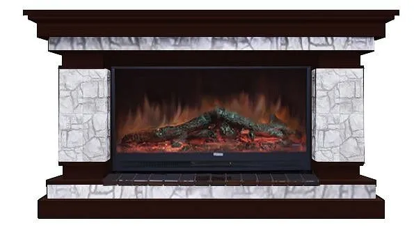 Комплект из электрокамина напольного и портала (143x45x82.5 см) Лорд Старый Город Premier S86 ЛО000011