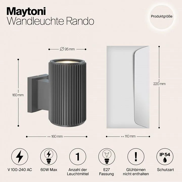 Светильник на штанге Maytoni Outdoor Рандо O419WL-01GR