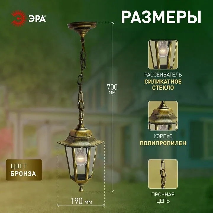 Подвесной светильник Эра  НСУ 06-60-001 бронза