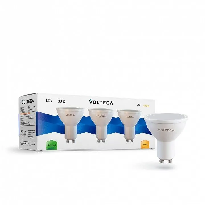 Лампа светодиодная Voltega Софит (Sofit) GU10 GU10 7Вт 3000K 7249