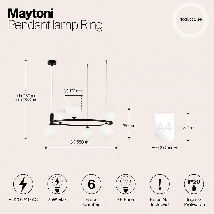 Подвесная люстра Maytoni Круг MOD013PL-06B