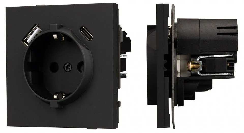Розетка 2хUSB type A и C без рамки Arlight SCT-TENDO 054607