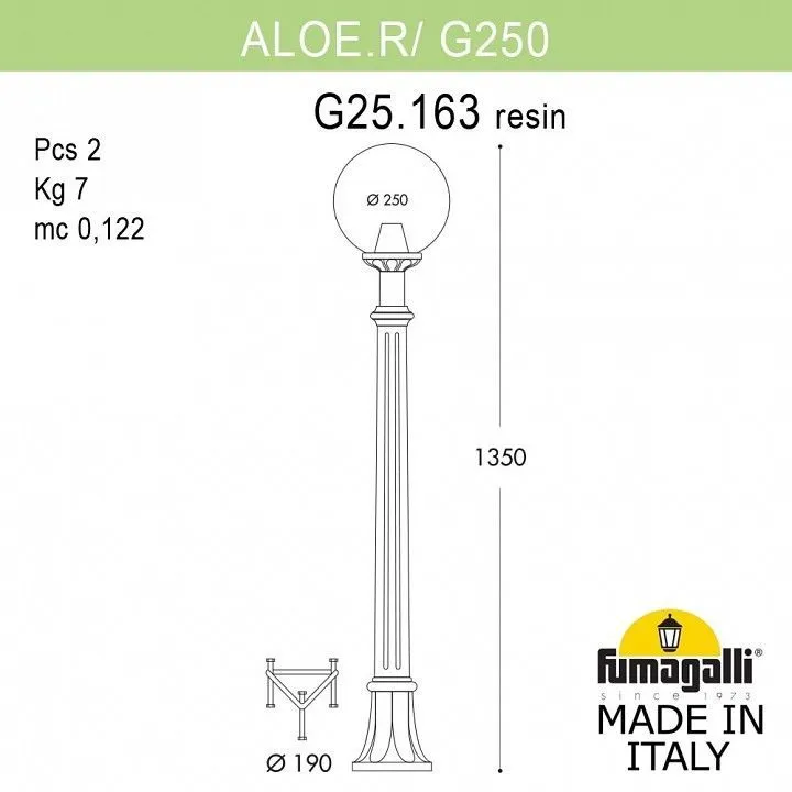Наземный высокий светильник Fumagalli Globe 250 G25.163.000.AZE27