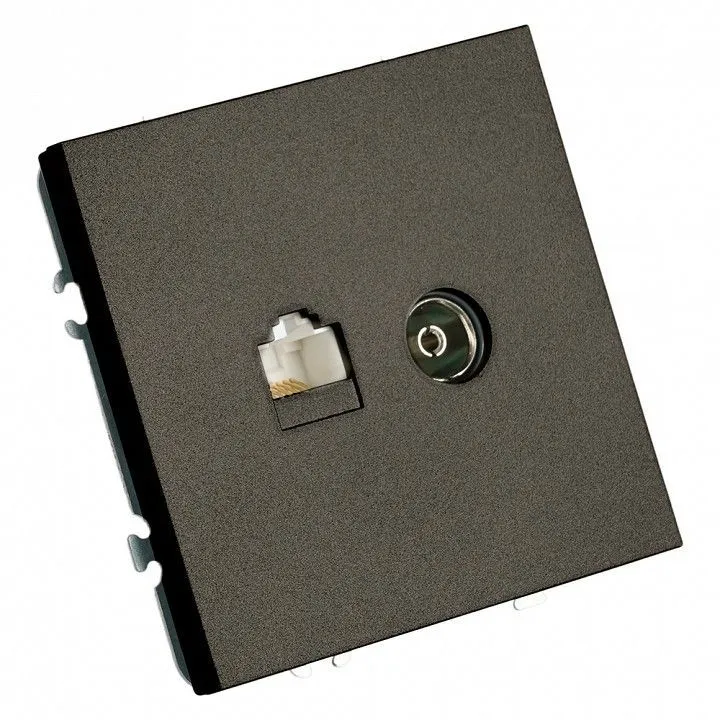 ТВ-розетка и розетка Ethernet RJ-45 без рамки Stekker Эмили 49924