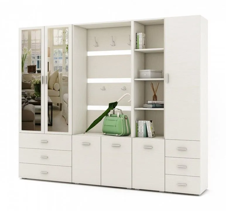 Стенка для прихожей ВМФ Мартин-4 ПРМ-4-БЕЛ Стенка для прихожей ВМФ Мартин-4 ПРМ-4-БЕЛ