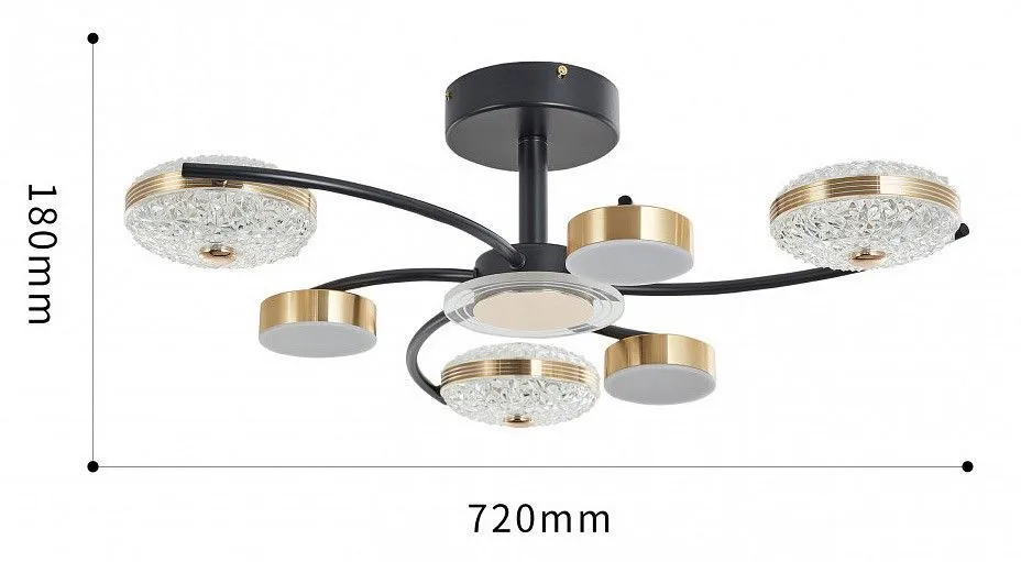Люстра на штанге Arte Milano Ferrara-72069 279169/3+3 BK/GD