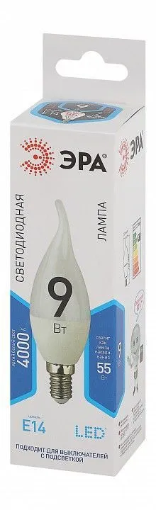 Лампа светодиодная Эра Стандарт E14 9Вт 4000K LED BXS-9W-840-E14