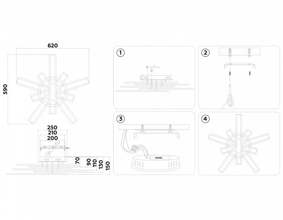 Потолочная люстра Ambrella Light FA FA8903
