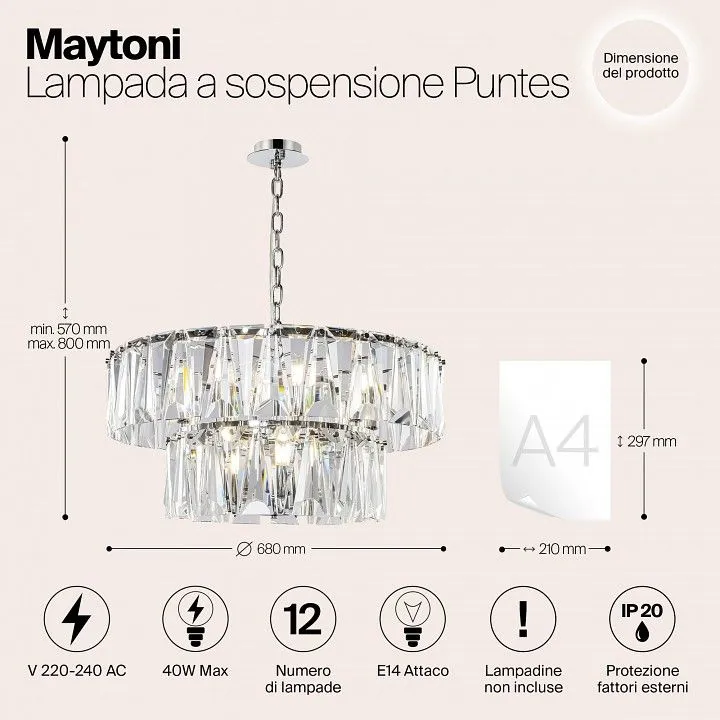 Подвесной светильник Maytoni Пунтес MOD043PL-12CH