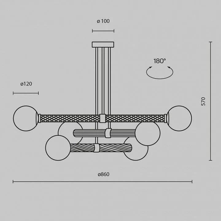 Люстра на штанге Maytoni Театро MOD287PL-06BS