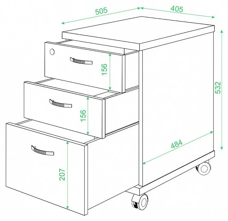 Тумбочка Merdes Домино ТС-2 ШБЕ-Ч Тумбочка Merdes Домино ТС-2 ШБЕ-Ч