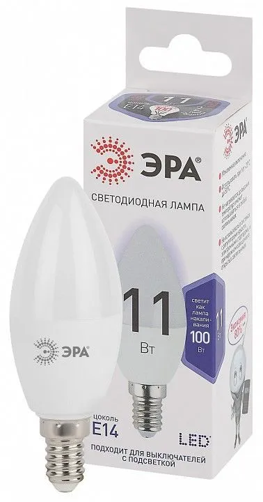 Лампа светодиодная Эра Стандарт E14 11Вт 6000K LED B35-11W-860-E14