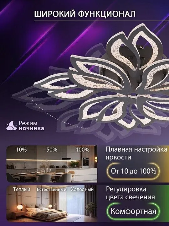 Потолочная люстра Natali Kovaltseva FORTUNA LED LAMPS 81107/7C