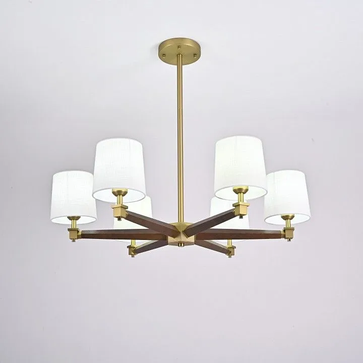Люстра на штанге Imperiumloft Jorgenson White/Dark wood STAVRA01
