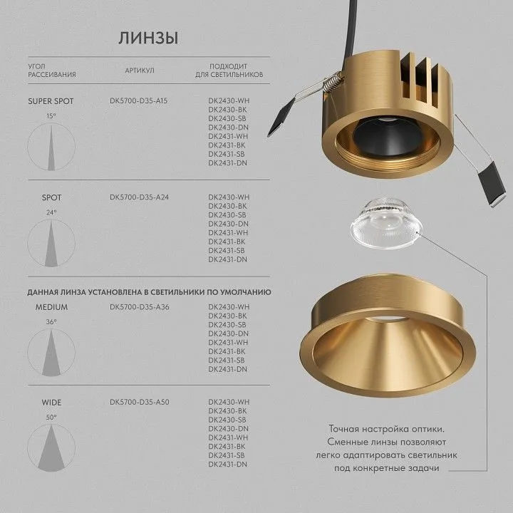 Встраиваемый светильник Denkirs SHINE GLOW DK2431-SB