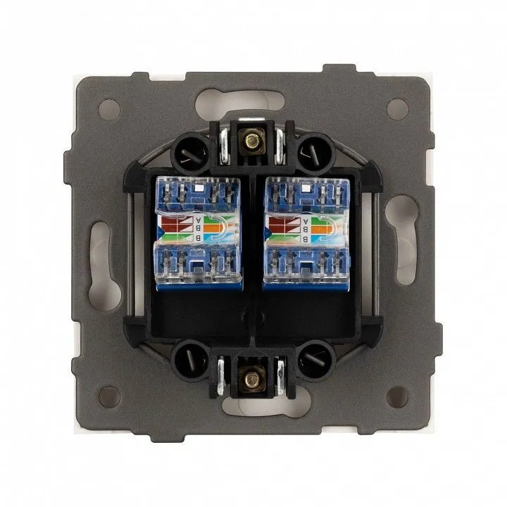 Розетка двойная Ethernet RJ-45 и со шторками, без рамки Arlight SCT-TENDO 054100