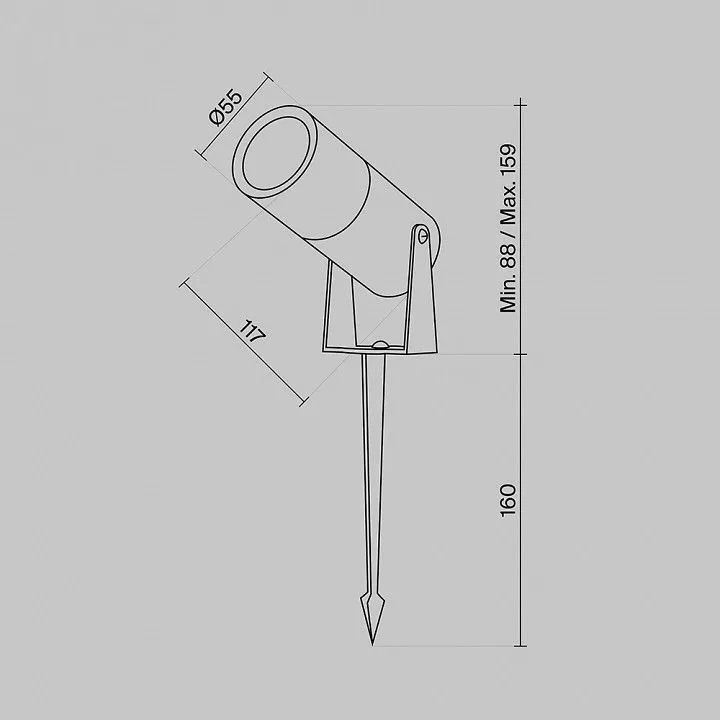 Наземный прожектор Maytoni Outdoor Берн O050FL-L5GF3K