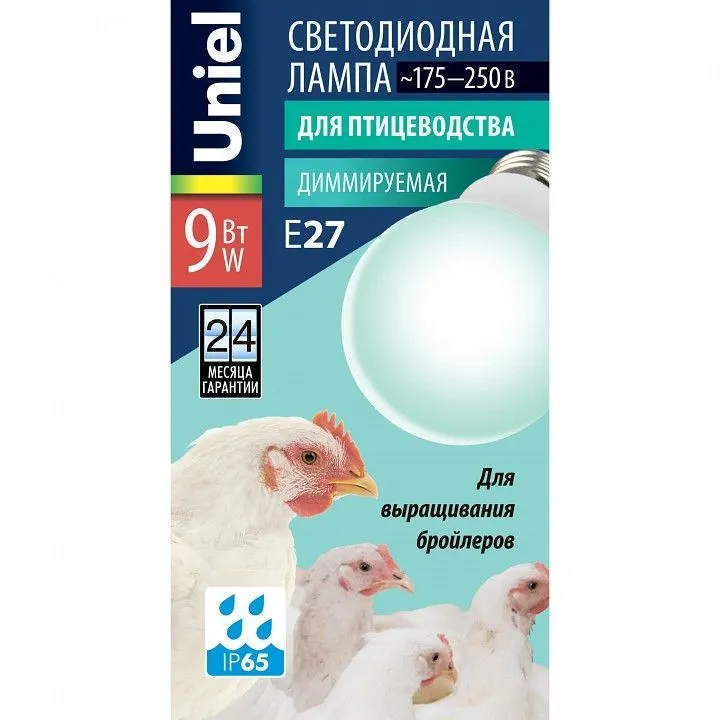 Лампа для птицеводства Uniel  E27 9Вт K UL-00003190