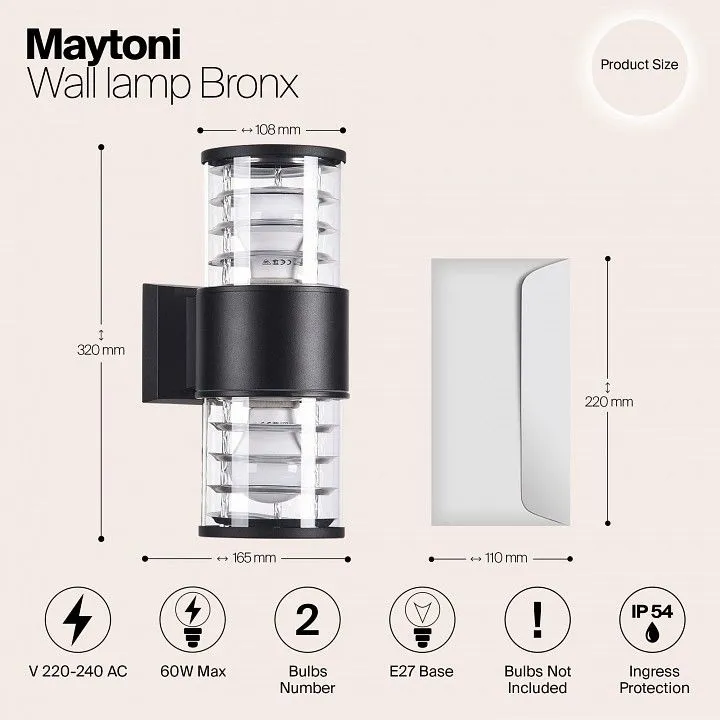 Светильник на штанге Maytoni Outdoor Бронкс O576WL-02B