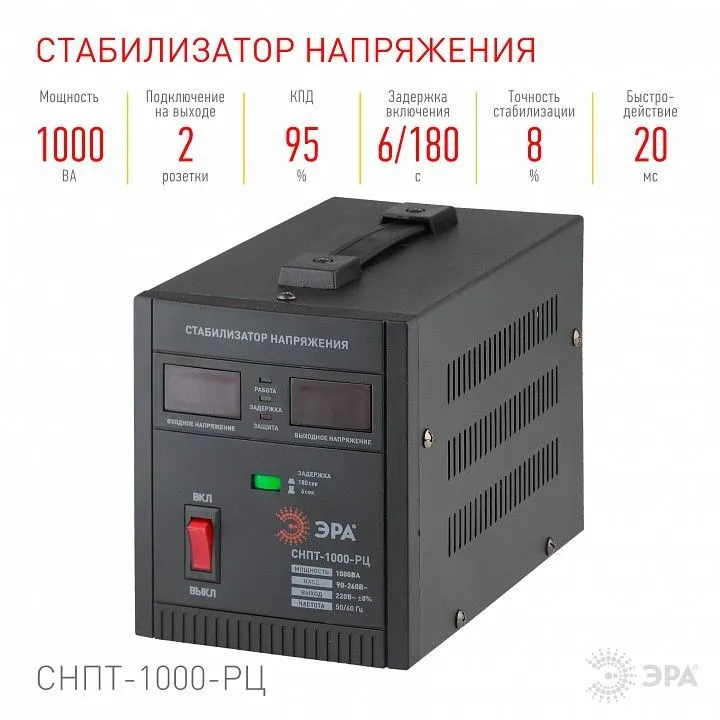 Стабилизатор напряжения Эра  СНПТ-1000-РЦ