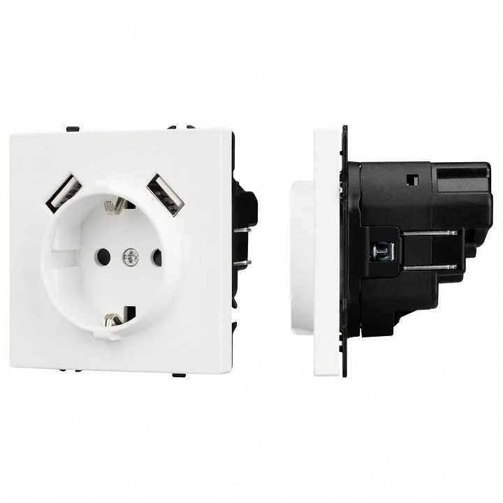 Розетка с заземлением и 2хUSB type A, без рамки Arlight SCT 054288